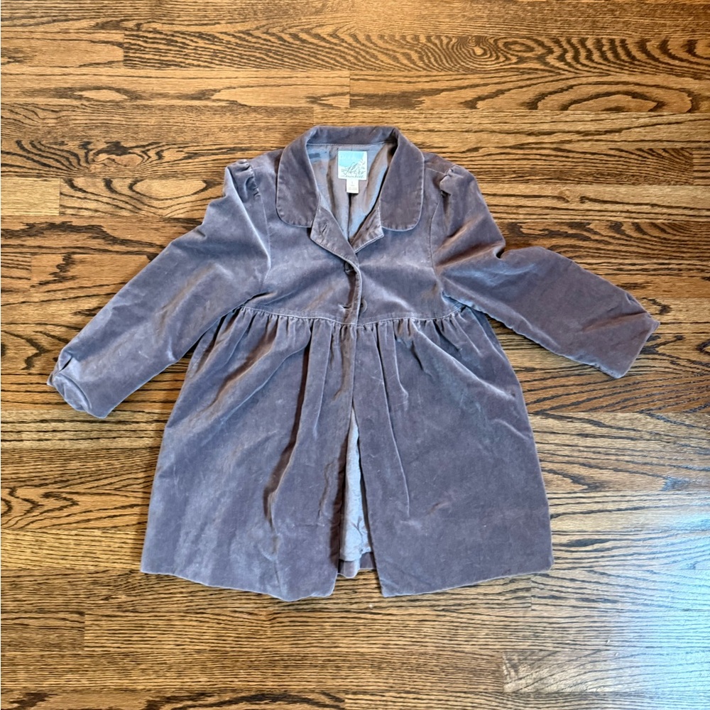 Kids Velvet Coat in Gray